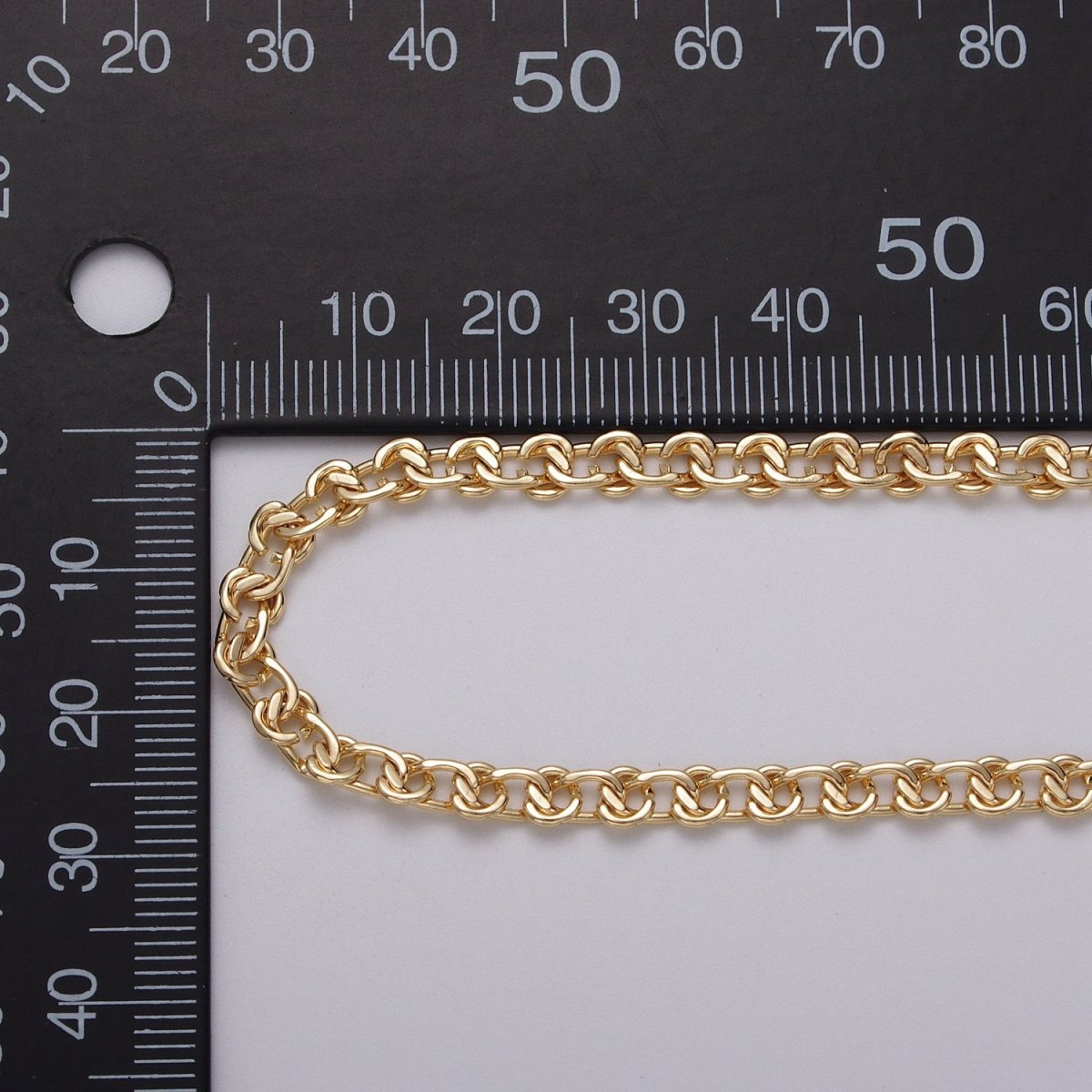 16k Gold Filled Cable Chain 4.7mm Width 16k Gold Filled Unique Unfinished Chain by Yard | ROLL-1344 Clearance Pricing
