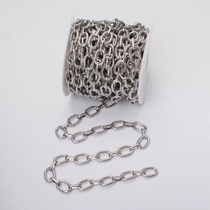 16k Gold Plated Cable Chain Link Unfinished Chain by Yard for Statement Layer Necklace Chain Streetwear Essentials | ROLL-1207 ROLL-1208