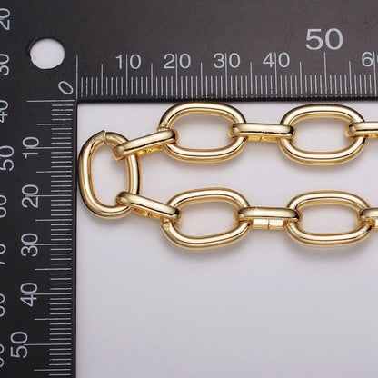 16k Gold Plated Cable Chain Link Unfinished Chain by Yard for Statement Layer Necklace Chain Streetwear Essentials | ROLL-1207 ROLL-1208