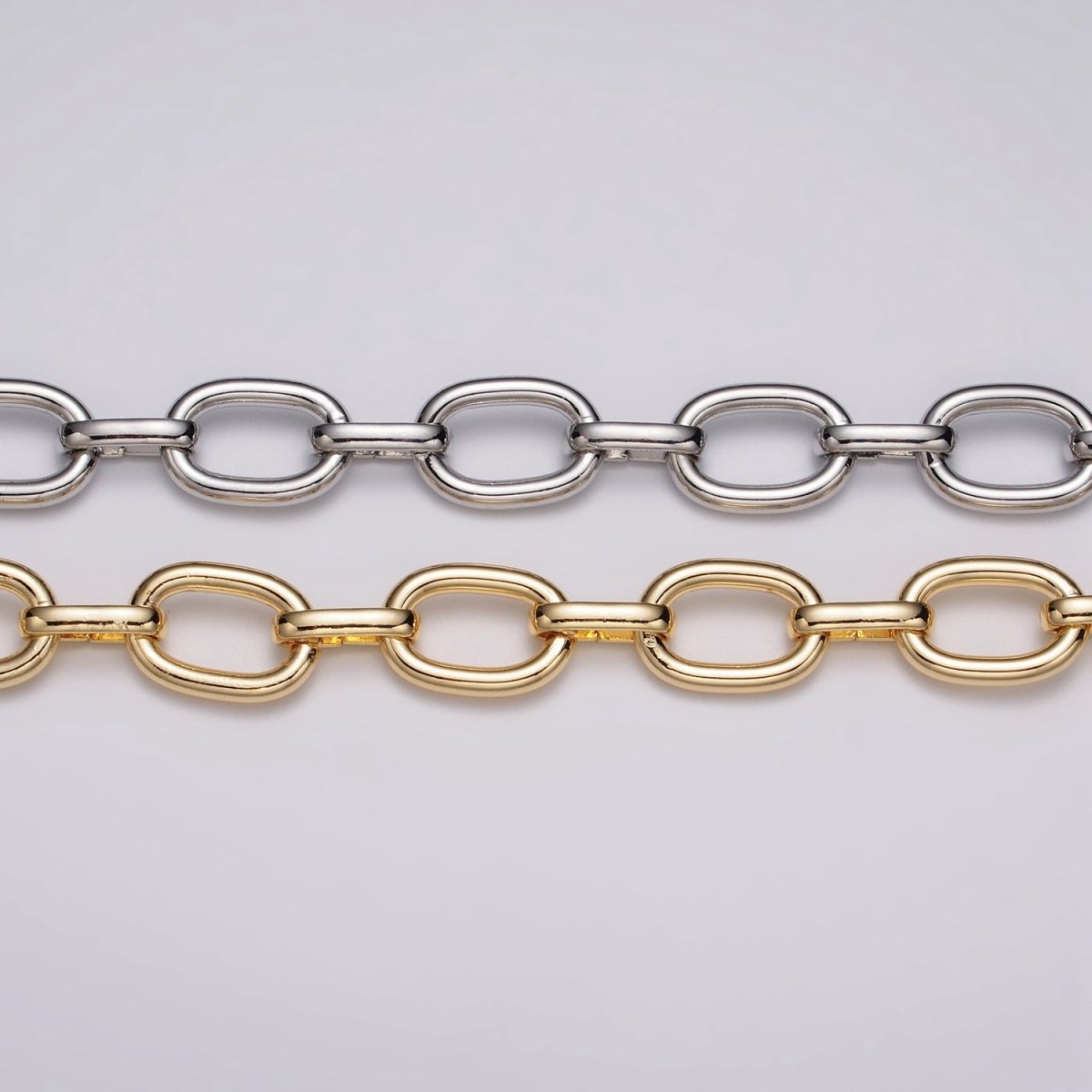 16k Gold Plated Cable Chain Link Unfinished Chain by Yard for Statement Layer Necklace Chain Streetwear Essentials | ROLL-1207 ROLL-1208