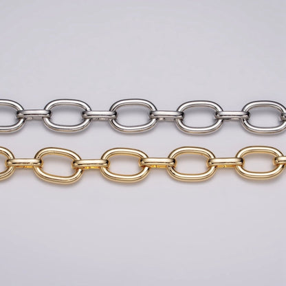 16k Gold Plated Cable Chain Link Unfinished Chain by Yard for Statement Layer Necklace Chain Streetwear Essentials | ROLL-1207 ROLL-1208