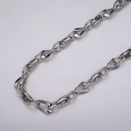 16k Gold Plated Cable Geometric Twist Link Unfinished Chain in Gold &amp; Silver | ROLL-1157 ROLL-1158 Clearance Pricing