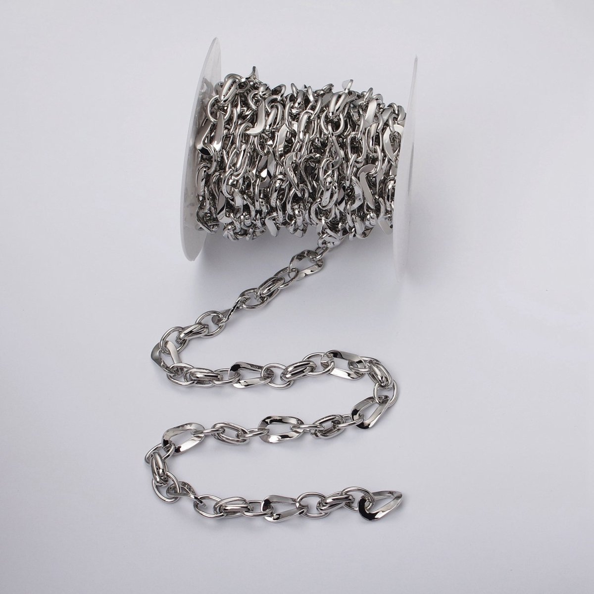 16k Gold Plated Cable Geometric Twist Link Unfinished Chain in Gold &amp; Silver | ROLL-1157 ROLL-1158 Clearance Pricing