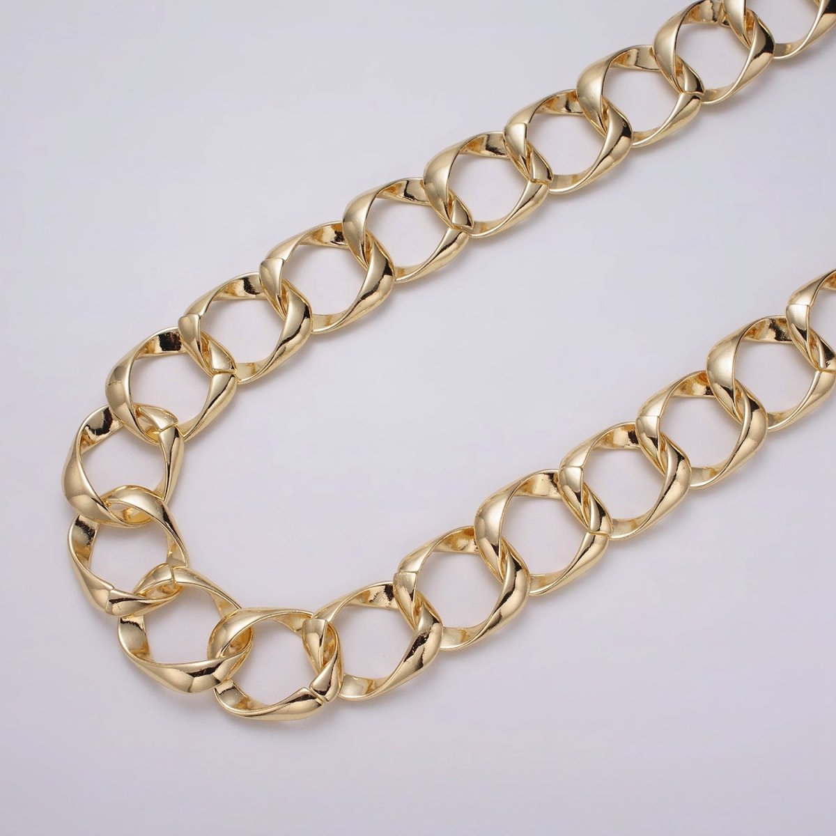16k Gold Filled Chain by Yard Big Oval Cable Chain Unfinished Chain Wholesale Chunky Chain Large Link Chain | ROLL-1301 ROLL-1302 Clearance Pricing