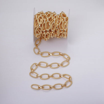 16k Gold Filled Chain by Yard Rope Oval Cable Chain Unfinished Chain Wholesale Chunky Chain Large Oval Link Chain | ROLL-1319 ROLL-1320