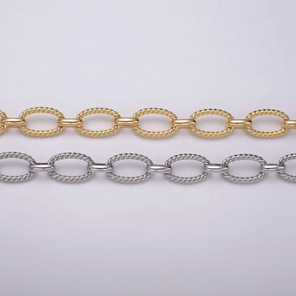 16k Gold Filled Chain by Yard Rope Oval Cable Chain Unfinished Chain Wholesale Chunky Chain Large Oval Link Chain | ROLL-1319 ROLL-1320