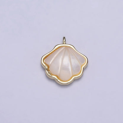 16K Gold Filled Clam Sea Shell Shell Pearl Add-On Charm | AC-773