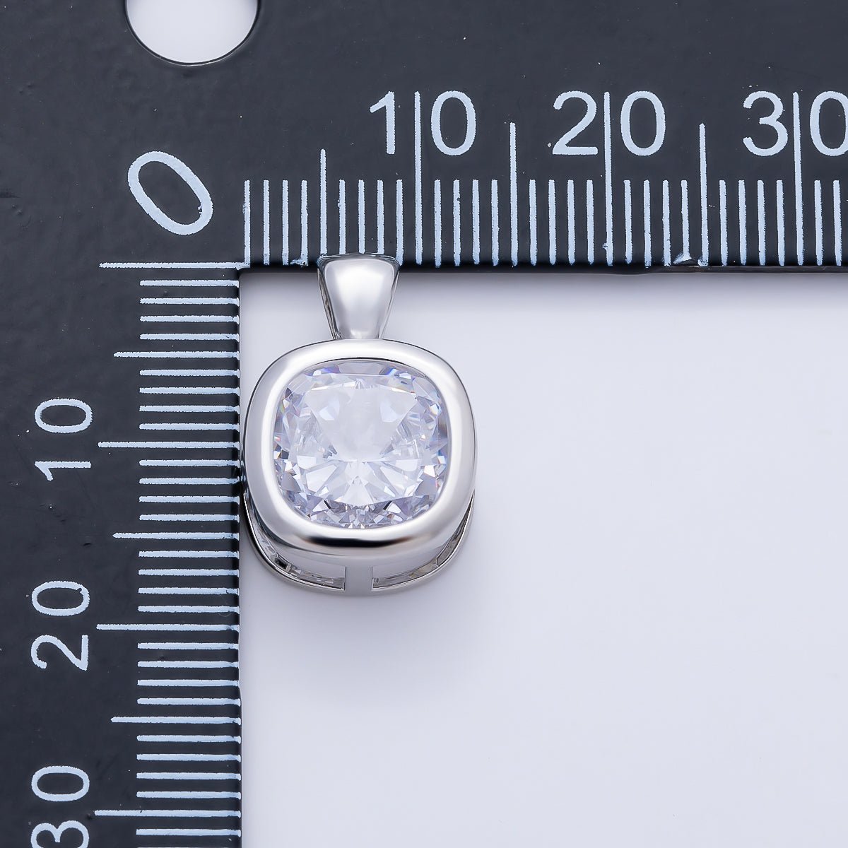 16K Gold Filled Clear CZ Baguette Round Hexagon Bezel Pendant in Gold &amp; Silver | Charms-01081 ~ Charms-01096