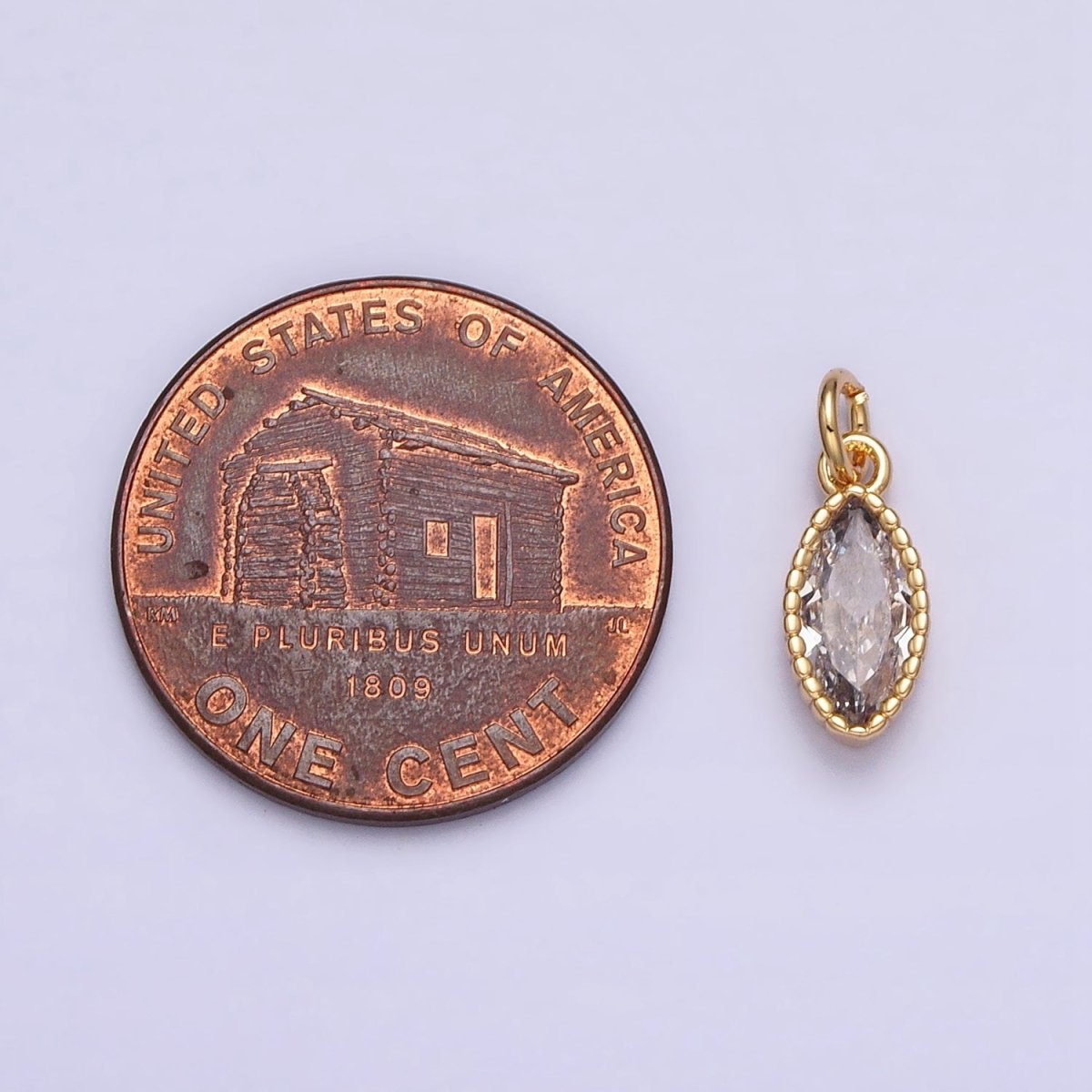 16K Gold Filled Clear CZ Marquise Add-On Charm in Gold &amp; Silver | AC1235 AC1236