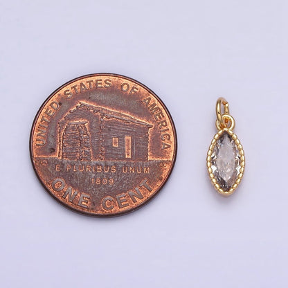 16K Gold Filled Clear CZ Marquise Add-On Charm in Gold &amp; Silver | AC1235 AC1236