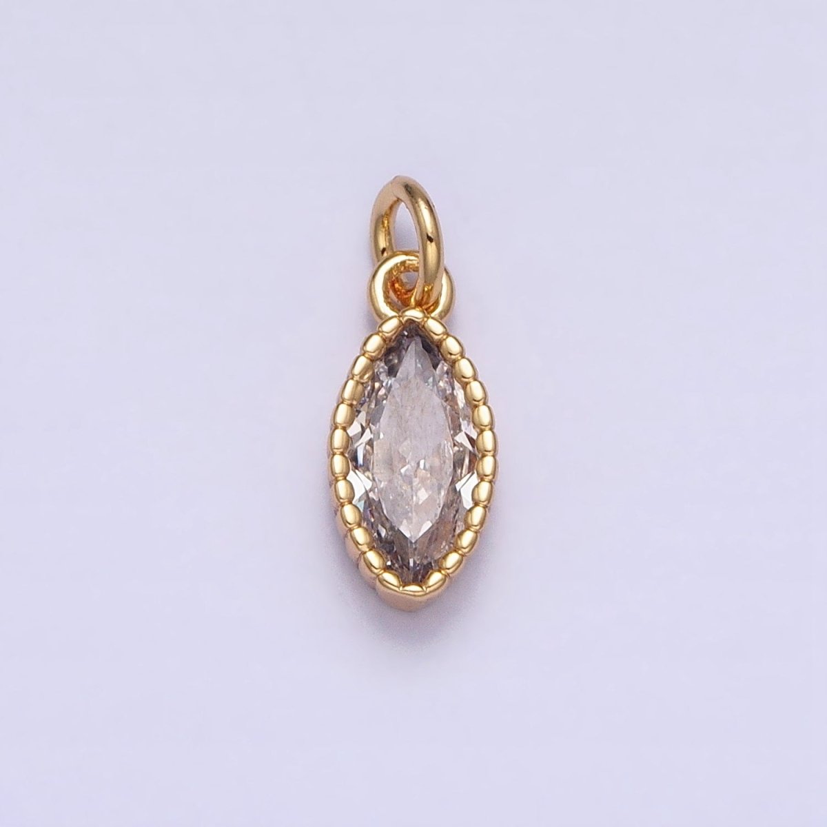 16K Gold Filled Clear CZ Marquise Add-On Charm in Gold &amp; Silver | AC1235 AC1236