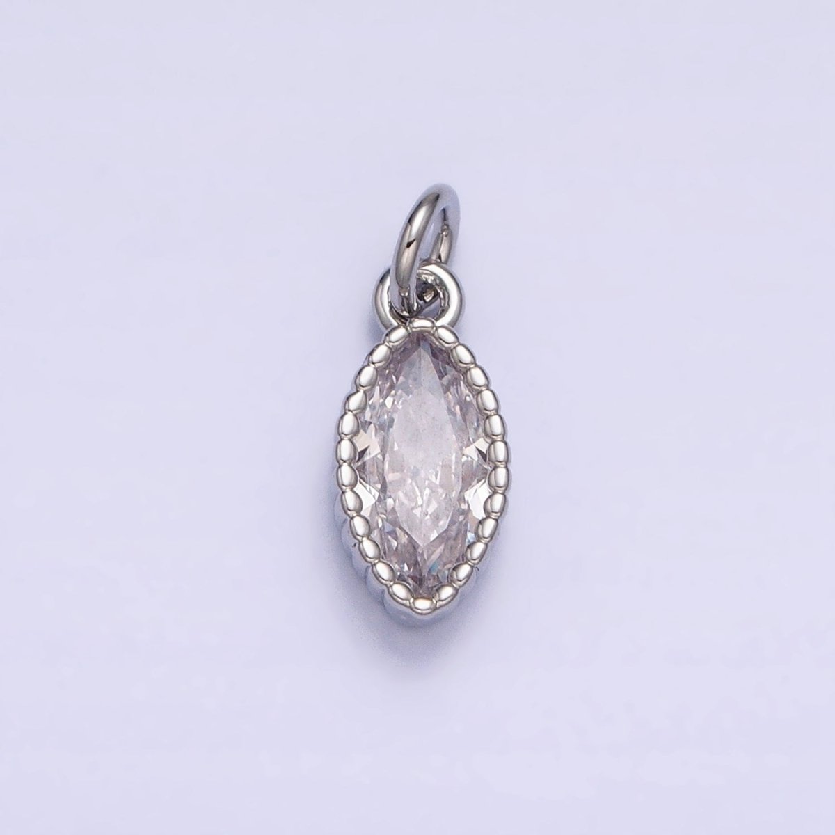 16K Gold Filled Clear CZ Marquise Add-On Charm in Gold &amp; Silver | AC1235 AC1236