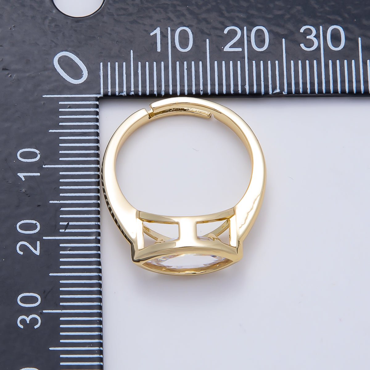 16K Gold Filled Clear CZ Marquise Bezel Ring in Gold &amp; Silver | Rings-00299 Rings-00300