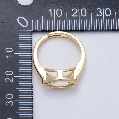 16K Gold Filled Clear CZ Marquise Bezel Ring in Gold &amp; Silver | Rings-00299 Rings-00300