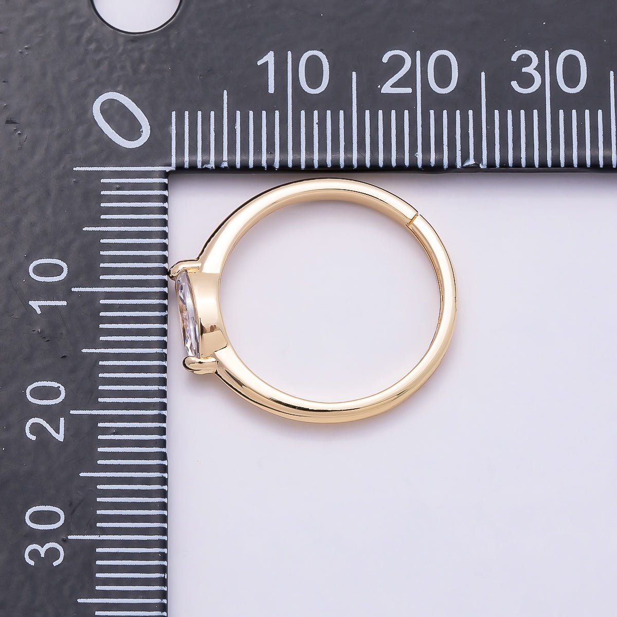 16K Gold Filled Clear CZ Marquise Mini Solitaire Adjustable Ring in Gold &amp; Silver | Rings-00134 Rings-00135