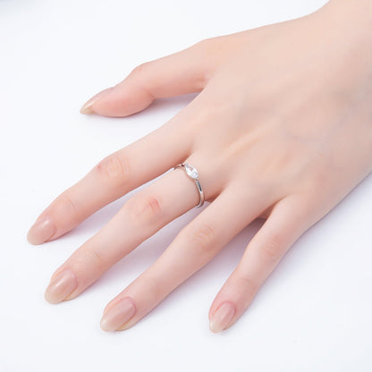 16K Gold Filled Clear CZ Marquise Mini Solitaire Adjustable Ring in Gold &amp; Silver | Rings-00134 Rings-00135