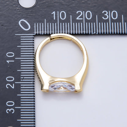 16K Gold Filled Clear CZ Marquise Prong Ring in Gold &amp; Silver | Rings-00297 Rings-00298