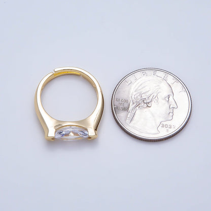 16K Gold Filled Clear CZ Marquise Prong Ring in Gold &amp; Silver | Rings-00297 Rings-00298