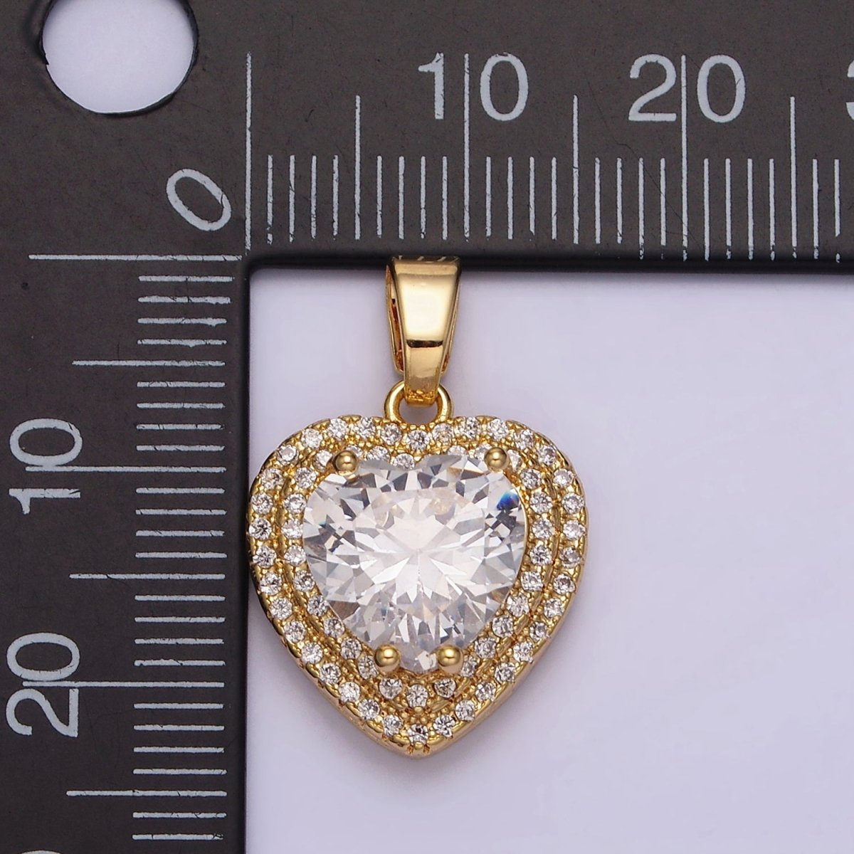16K Gold Filled Clear CZ Micro Paved Pendant  in Gold &amp; Silver | AC1123 AA1124