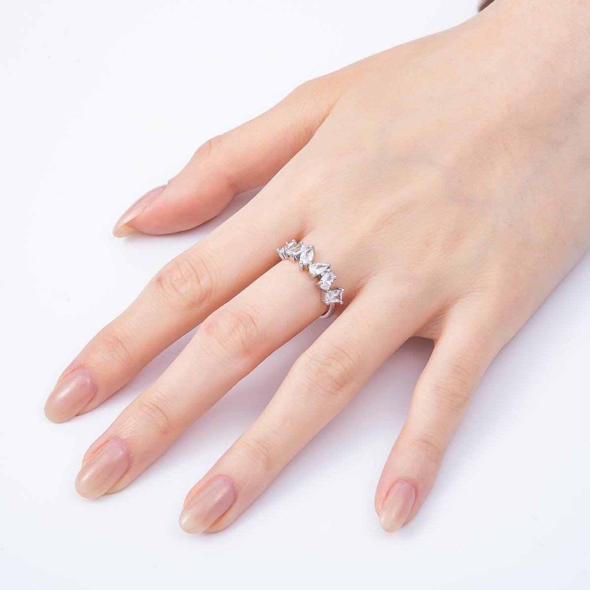 16K Gold Filled Clear CZ Multi Cluster Ring in Gold &amp; Silver | Rings-00151 Rings-00152