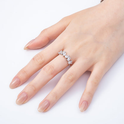 16K Gold Filled Clear CZ Multi Cluster Ring in Gold &amp; Silver | Rings-00151 Rings-00152