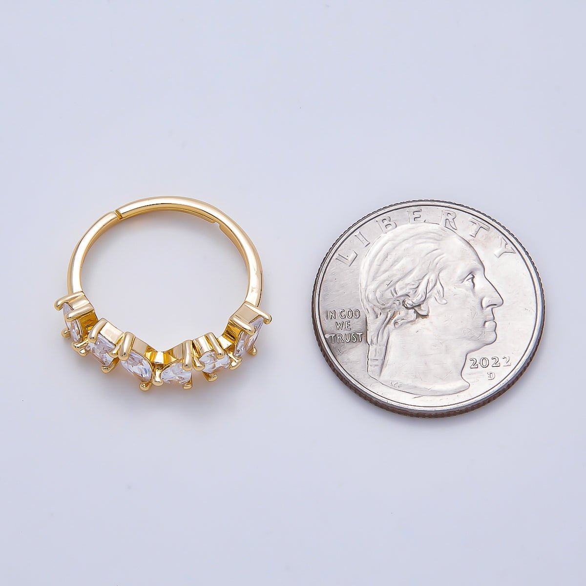 16K Gold Filled Clear CZ Multi Cluster Ring in Gold &amp; Silver | Rings-00151 Rings-00152