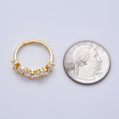 16K Gold Filled Clear CZ Multi Cluster Ring in Gold &amp; Silver | Rings-00151 Rings-00152