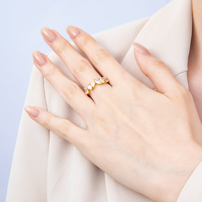 16K Gold Filled Clear CZ Multi Cluster Ring in Gold &amp; Silver | Rings-00151 Rings-00152