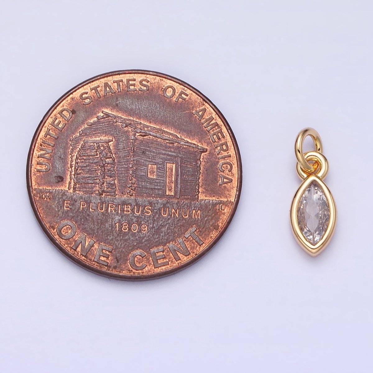 16K Gold Filled Clear CZ Teardrop Bezel Add-On Charm in Gold &amp; Silver | AC1203 AC1204