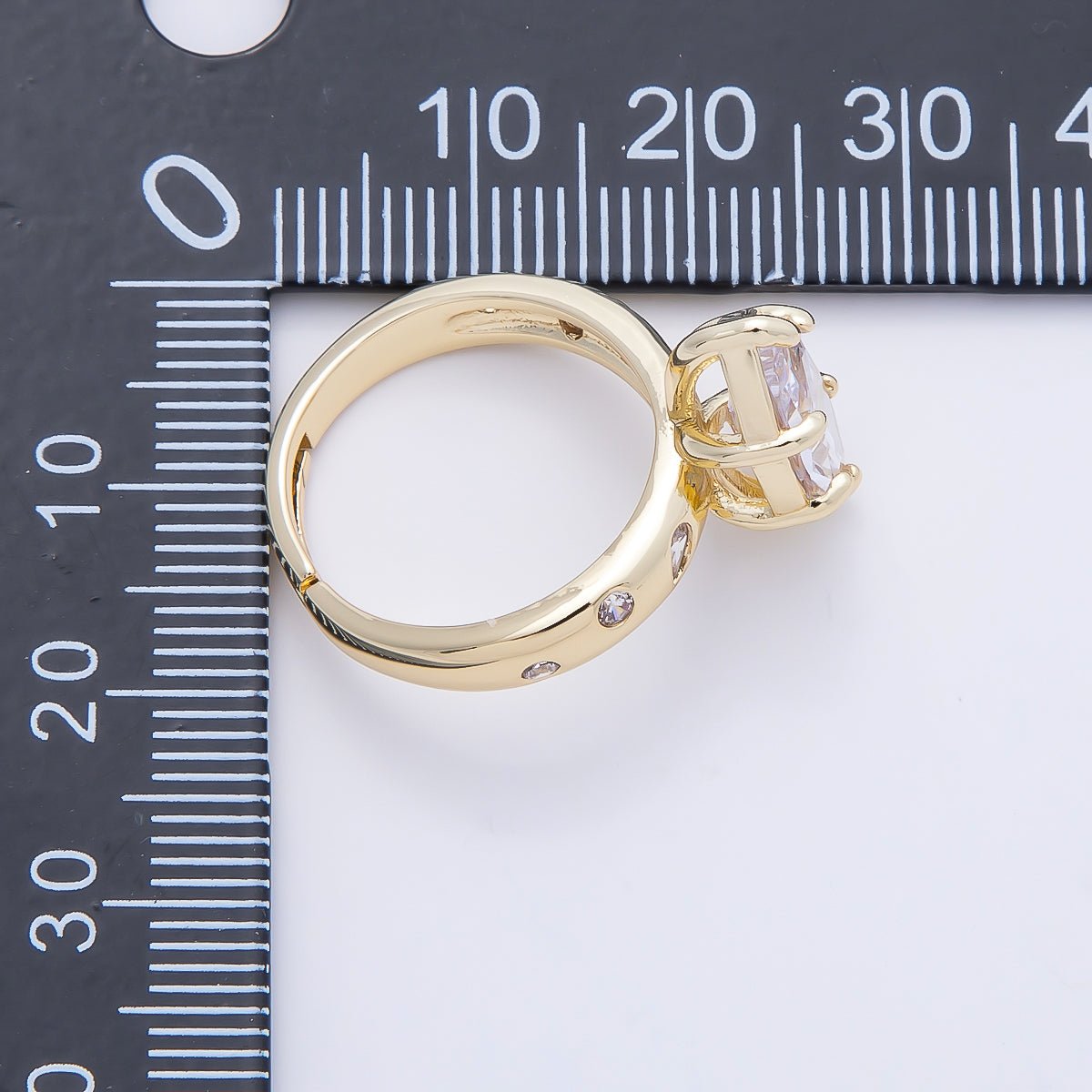 16K Gold Filled Clear Marquise CZ Dotted Solitaire Ring in Gold &amp; Silver | Rings-00267 Rings-00268