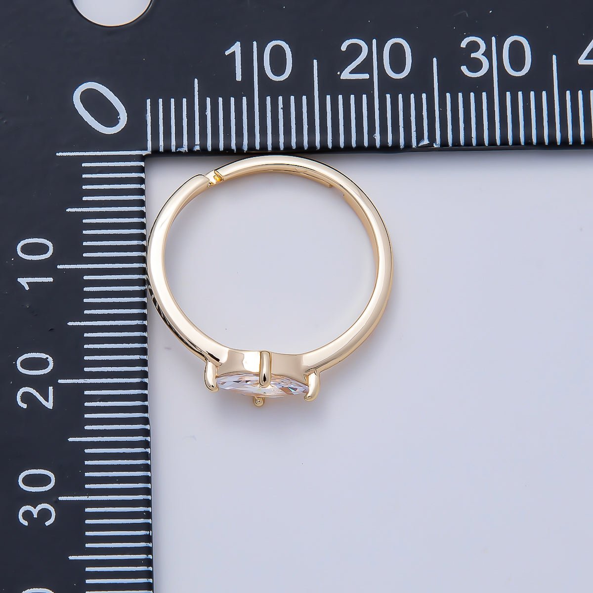 16K Gold Filled Clear Marquise CZ Solitaire Adjustable Ring in Gold &amp; Silver | Rings-00153 Rings-00154