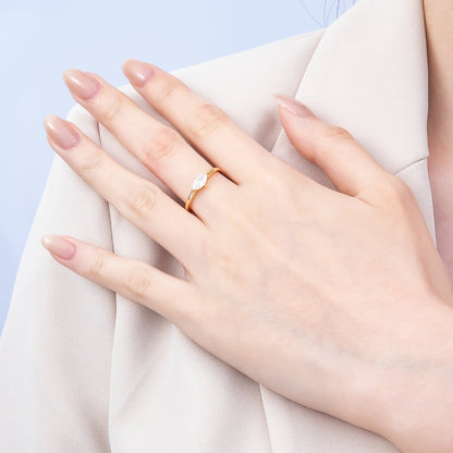 16K Gold Filled Clear Marquise CZ Solitaire Adjustable Ring in Gold &amp; Silver | Rings-00153 Rings-00154