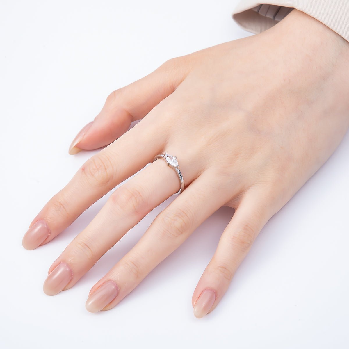 16K Gold Filled Clear Marquise CZ Solitaire Adjustable Ring in Gold &amp; Silver | Rings-00153 Rings-00154