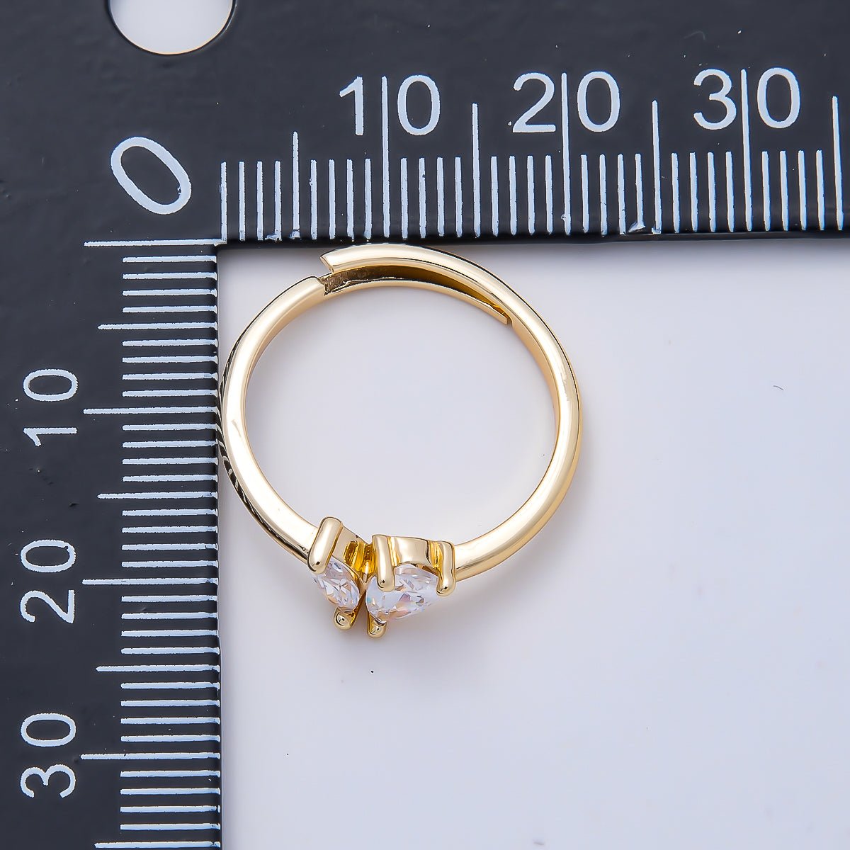 16K Gold Filled Clear Marquise Teardrop CZ Solitaire Ring in Gold &amp; Silver | Rings-00159 Rings-00160