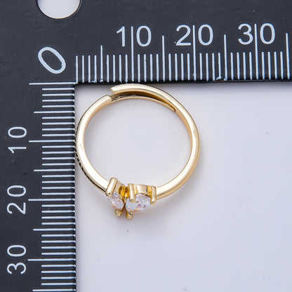 16K Gold Filled Clear Marquise Teardrop CZ Solitaire Ring in Gold &amp; Silver | Rings-00159 Rings-00160