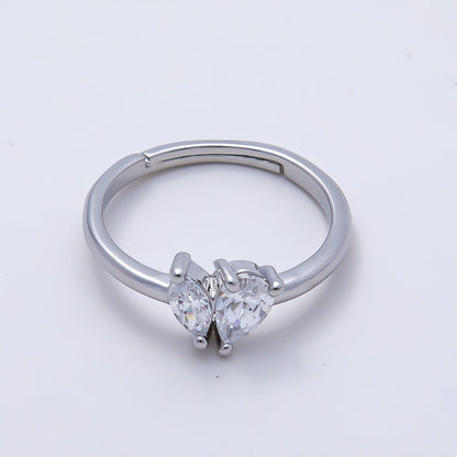 16K Gold Filled Clear Marquise Teardrop CZ Solitaire Ring in Gold &amp; Silver | Rings-00159 Rings-00160