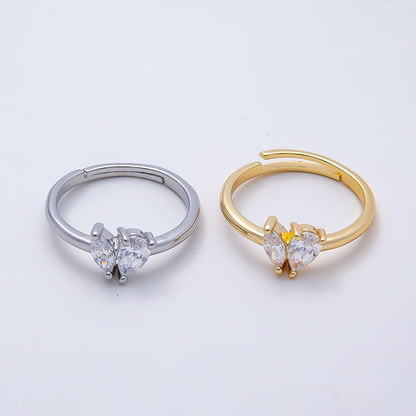 16K Gold Filled Clear Marquise Teardrop CZ Solitaire Ring in Gold &amp; Silver | Rings-00159 Rings-00160