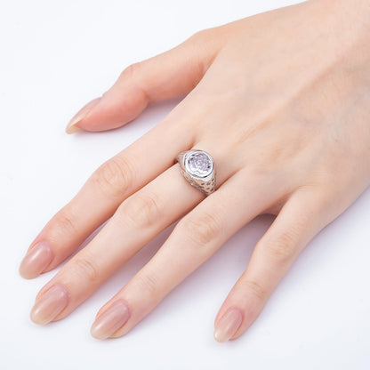 16K Gold Filled Clear Oval CZ Dotted Signet Ring in Gold &amp; Silver | Rings-00124 Rings-00170