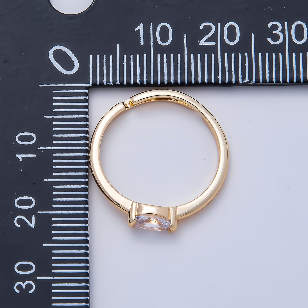 16K Gold Filled Clear Oval CZ Solitaire Adjustable Ring in Gold &amp; Silver | Rings-00167 Rings-00168