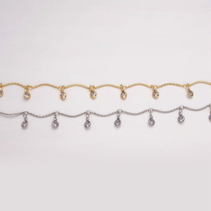 16K Gold Filled Clear Round Drop Textured Designed Unfinished Chain in Gold &amp; Silver | ROLL-1363 ROLL-1364 Clearance Pricing