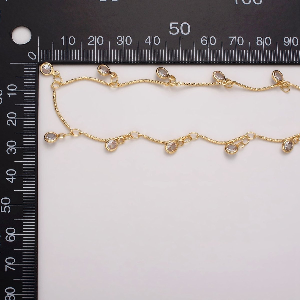 16K Gold Filled Clear Round Drop Textured Designed Unfinished Chain in Gold &amp; Silver | ROLL-1363 ROLL-1364 Clearance Pricing