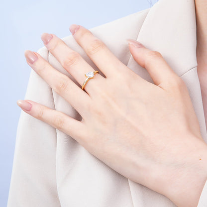 16K Gold Filled Clear Teardrop CZ Solitaire Ring in Gold &amp; Silver | Rings-00165 Rings-00166