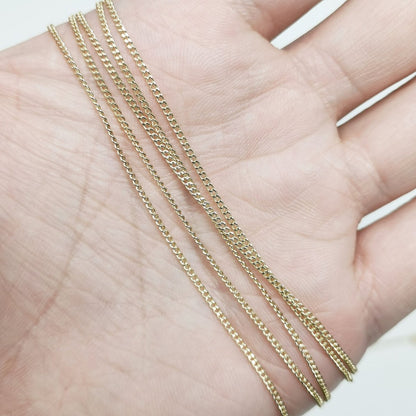 16K Gold Filled Curb Roll Chain With Width 1.2mm Sold By Yard For Jewelry Making, Bracelet Necklace Anklet Component Supply | ROLL-403 Clearance Pricing