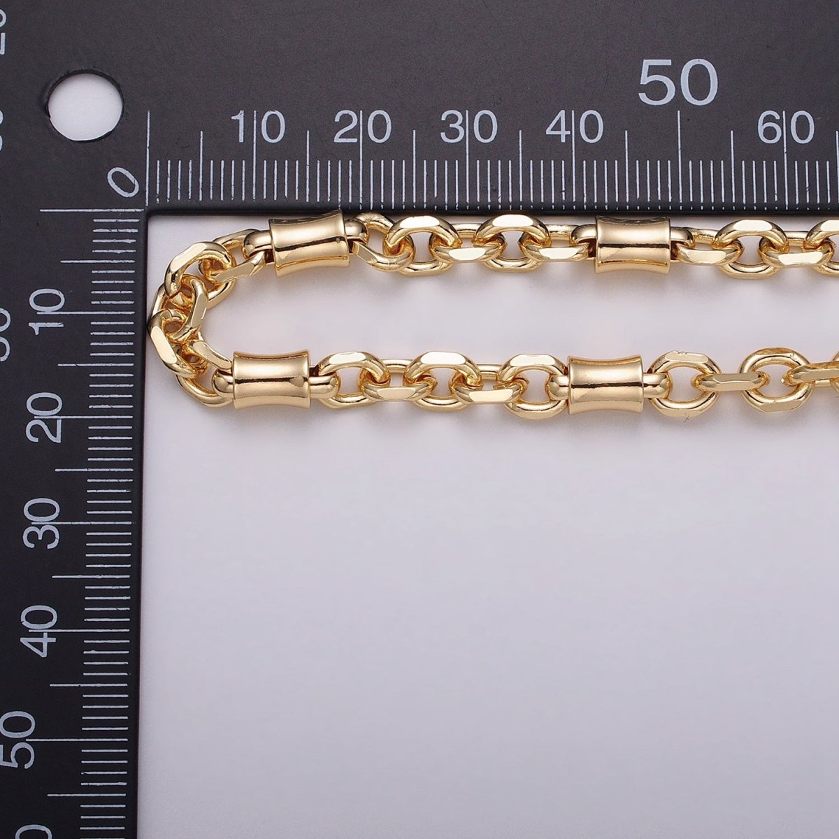 16K Gold Filled Curved Tube Multiple Flat Cable Link Unfinished Chain in Gold &amp; Silver | ROLL-1225 ROLL-1226 Clearance Pricing