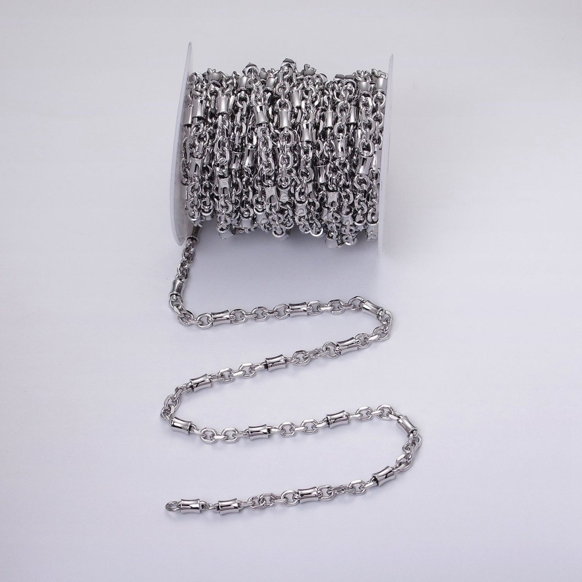 16K Gold Filled Curved Tube Multiple Flat Cable Link Unfinished Chain in Gold &amp; Silver | ROLL-1225 ROLL-1226 Clearance Pricing