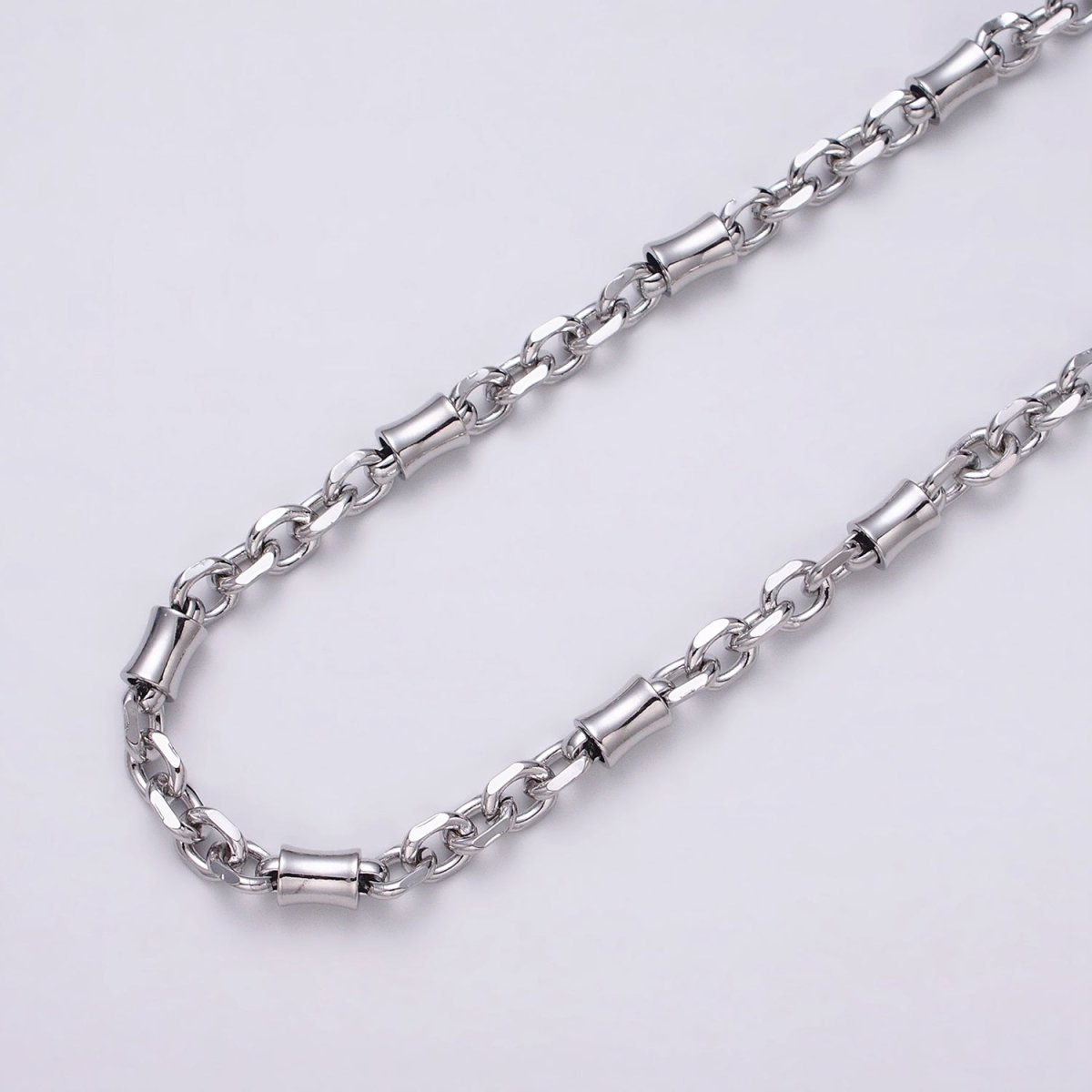 16K Gold Filled Curved Tube Multiple Flat Cable Link Unfinished Chain in Gold &amp; Silver | ROLL-1225 ROLL-1226 Clearance Pricing