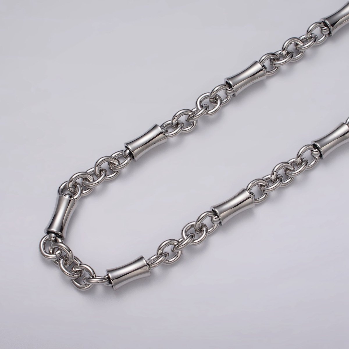 16k Gold Filled Curved Tube Rolo Link Unfinished Chain in Gold &amp; Silver by Yard | ROLL-1171 ROLL-1172 Clearance Pricing