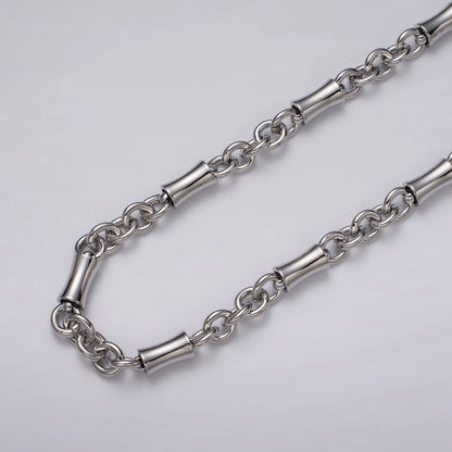 16k Gold Filled Curved Tube Rolo Link Unfinished Chain in Gold &amp; Silver by Yard | ROLL-1171 ROLL-1172 Clearance Pricing