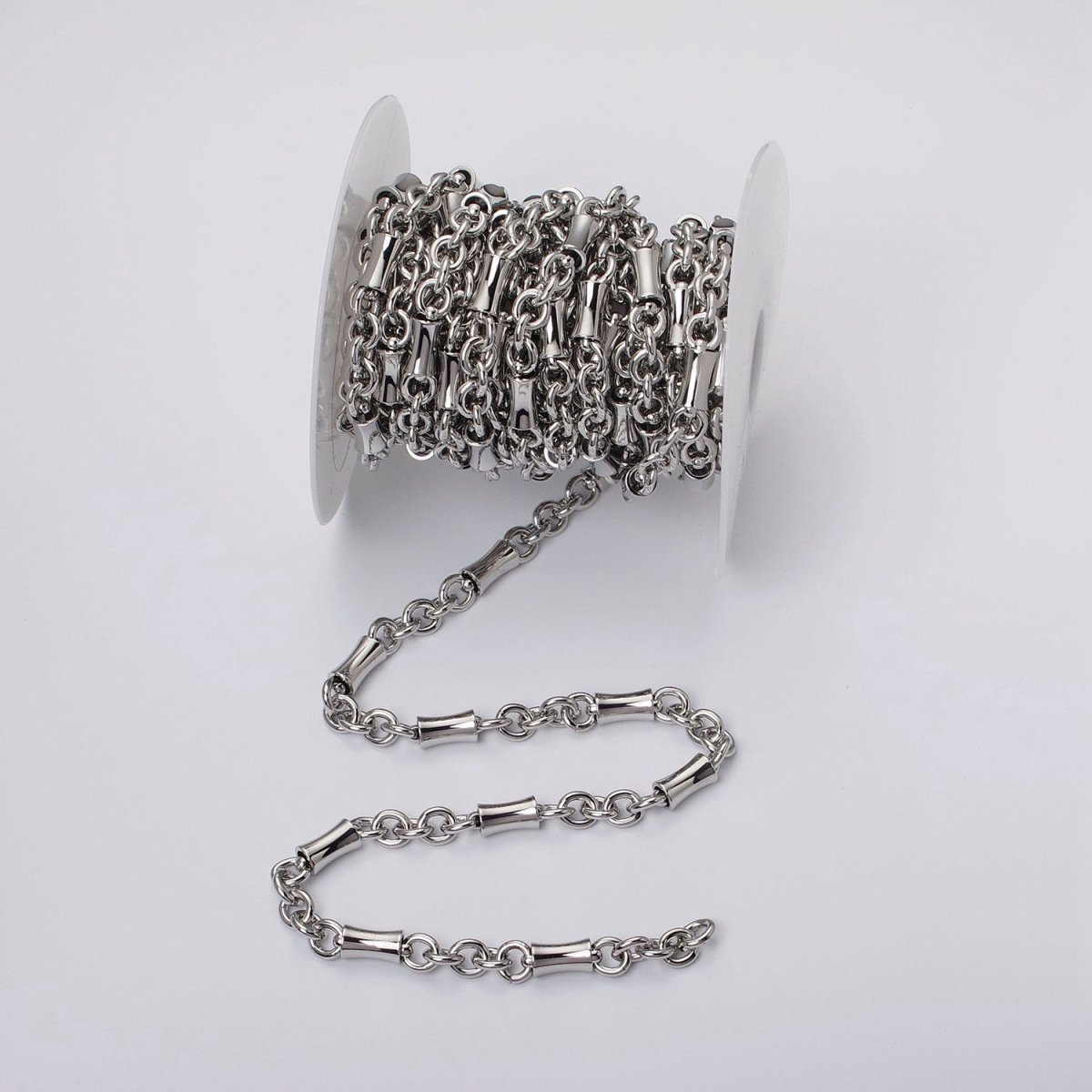 16k Gold Filled Curved Tube Rolo Link Unfinished Chain in Gold &amp; Silver by Yard | ROLL-1171 ROLL-1172 Clearance Pricing