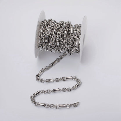 16k Gold Filled Curved Tube Rolo Link Unfinished Chain in Gold &amp; Silver by Yard | ROLL-1171 ROLL-1172 Clearance Pricing